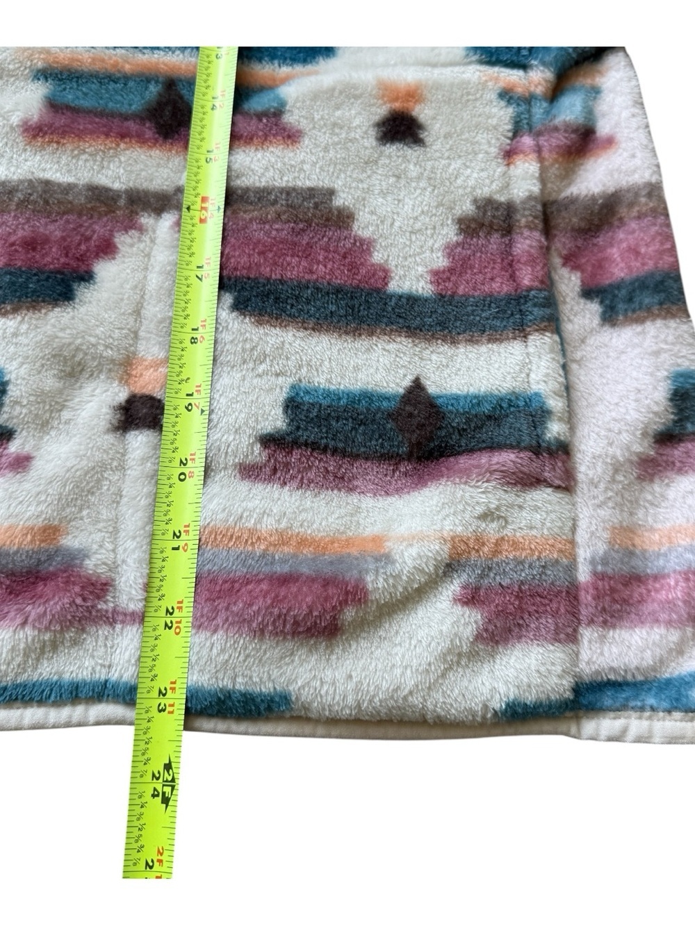 Buc-ee’s Aztec Plush Sherpa Zip Hoodie Jacket L Southwest Fleece Full Zip Cozy - Picture 6 of 10